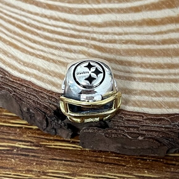 Pandora NFL Pittsburgh Steelers Football Helmet Charm Pendant - Picture 1 of 4